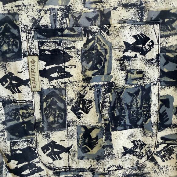 Columbia Batik Print Fish Button Down Shirt Men SZ XL Blue - Picture 4 of 9